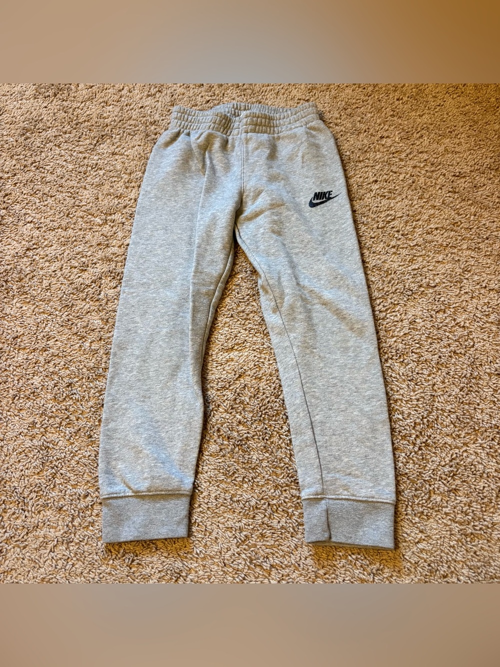 Nike Grey Kids Sweatpants with Black Logo size 7 6-7 years